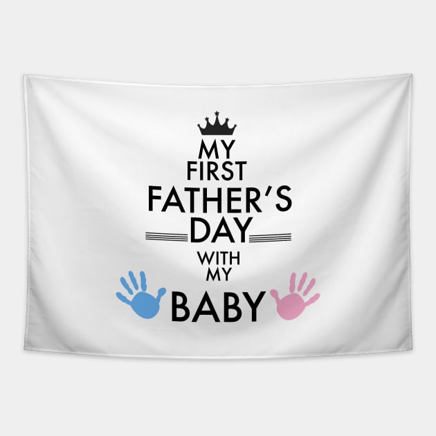 My first Father's Day greeting card with baby hand print Tapestry by GULSENGUNEL
