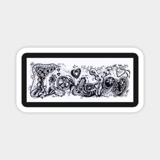 I Love You Aussie Tangle Black & White Magnet