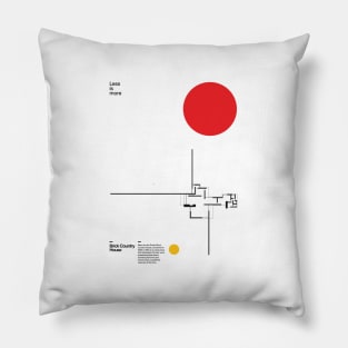 Brick Country House, Ludwig Mies van der Rohe, Minimal Architecture Bauhaus Design Wall Art Pillow