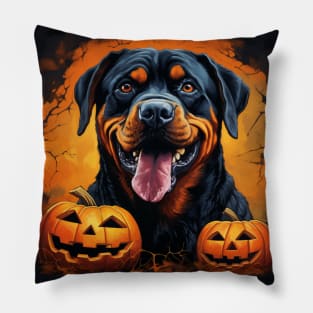 Rottweiler Halloween Design Pillow