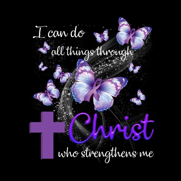 I Can Do All Things Through Christ Fibromyalgia Awareness by Rumsa