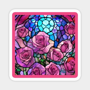 Stained Glass Roses Magnet