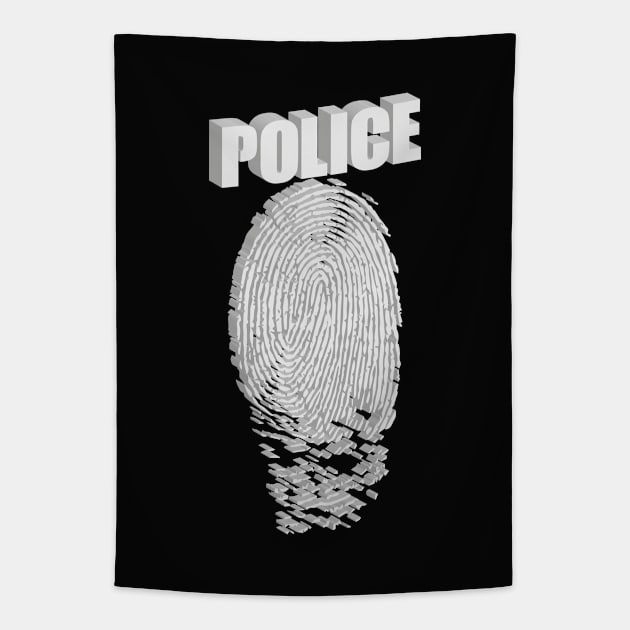 Police Fingerprint Tapestry by bluerockproducts