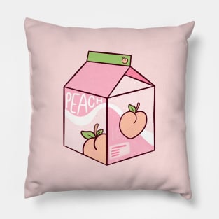 Kawaii Peach Juice Peachy Milk Aesthetic Japanese Vaporwave Pillow