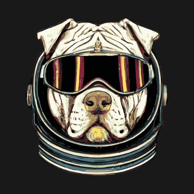 Retro Pit Bull Cosmonaut Dog Lover Terrier by BetterManufaktur