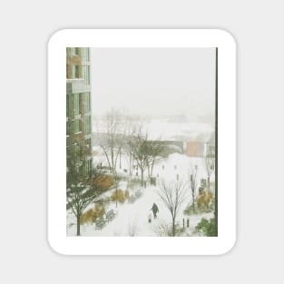 Playing in the Snow in New Jersey Magnet