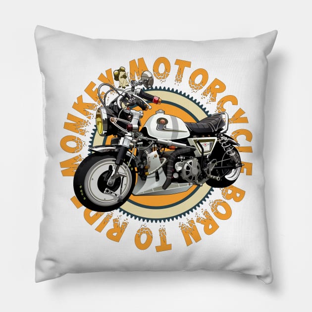 MonkeyBike Pillow by Akira31