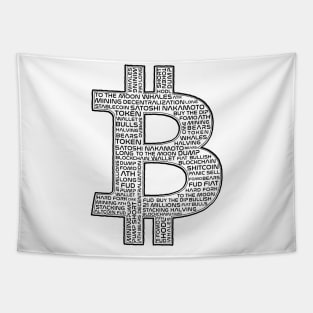 Bitcoin with crypto words Tapestry