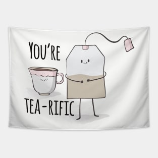 You're tea-rific, Funny Positive Cute Tea Tapestry