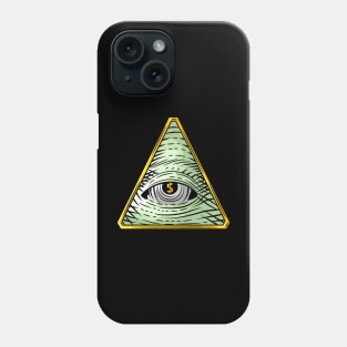 Money God illuminati art with great eye and dolar symbol Phone Case