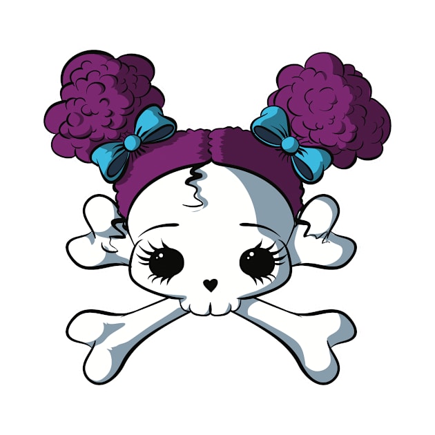 Cupcake Crossbones Kawaii Purple by cucacb