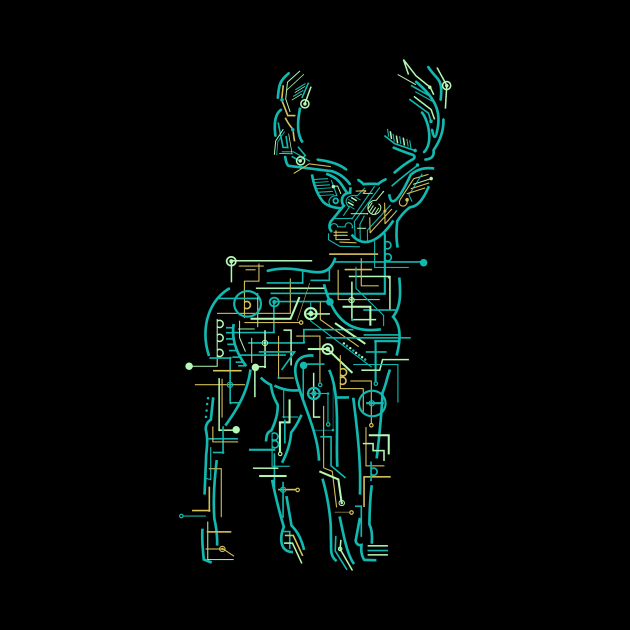 Electric Deer by caffeinart