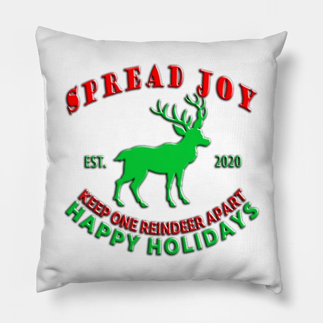 Keep One Reindeer Apart Pillow by Shawnsonart