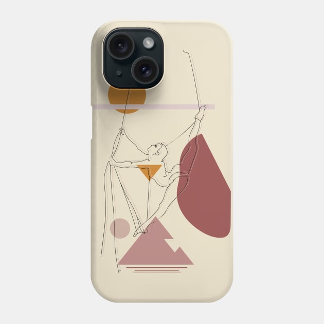 Aerial Silks Line Art Phone Case by LaBellaCiambella