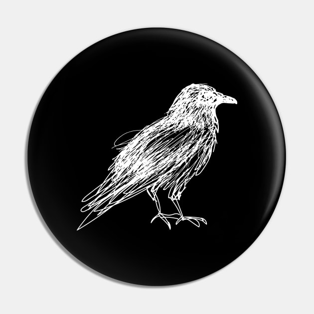 Crow (white) Pin by extrahotchaos