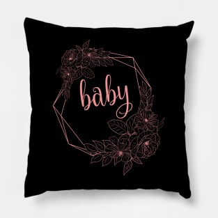 Baby Little Sis cute pink typography for big sister gift for younger sister brother Pillow