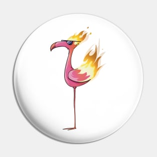 A Cool Flaming Flamingo Standing in a Pool (Flamengo)(No Text Variant) Pin