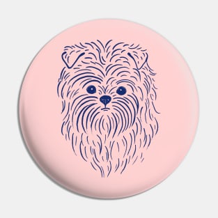 Affenpinscher (Pink and Blue) Pin