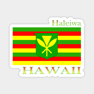 Haleiwa Hawaii Islands Hawaiian Flag Beach Magnet