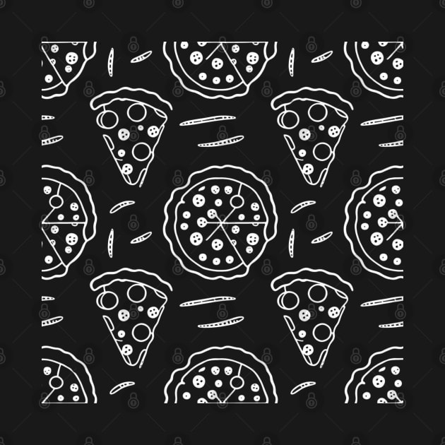 Pizza Pattern simple line art illustration by SimpleInk