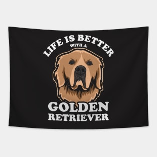 Life Is Better With A Golden Retriever Tapestry