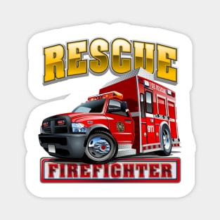 Cartoon Fire Truck Magnet