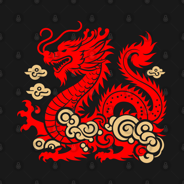 Chinese new year t-shirt,year of the dragon by Pastew Stdio