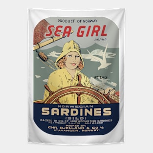 Sea Girl Norwegian Sardines Tapestry