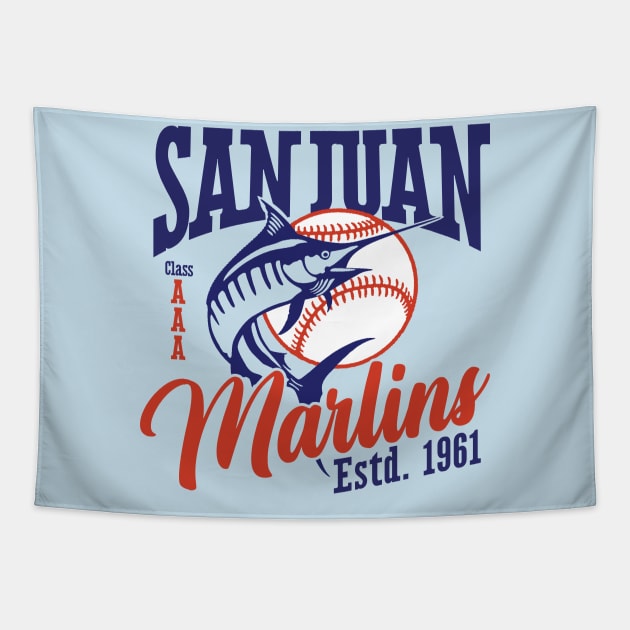 San Juan Marlins Tapestry by MindsparkCreative