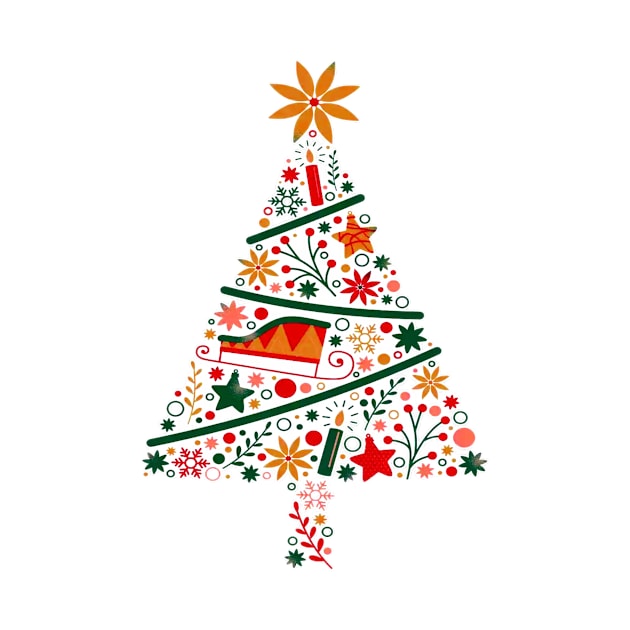 Christmas Tree Illustration by Pieartscreation