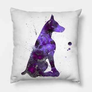 Doberman Watercolor Painting 2 Pillow