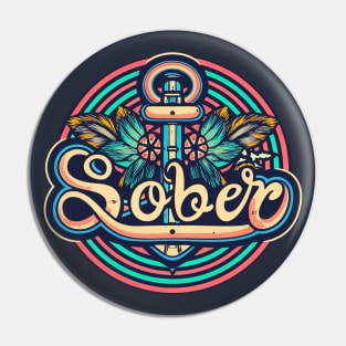 Sober Old School Tattoo Anchor Pin