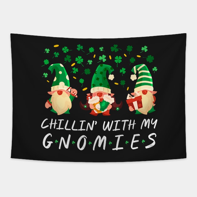 Hanging With My Gnomies Saint Patrick's Day Gnome Lovers Tapestry by TrendyStitch