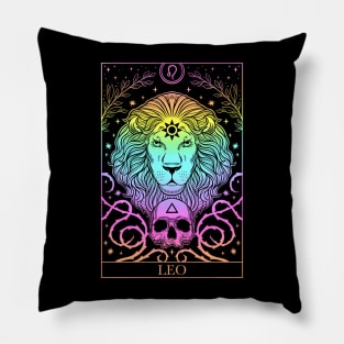 Zodiac sign tarot card Leo Pillow