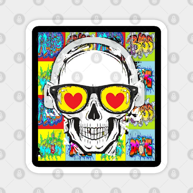 tattoo Graffiti Hearts Pirate Magnet by LowEndGraphics