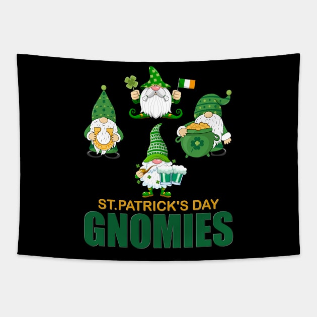 St. Patrick's Day Gnomies, Shamrock, St Paddy's Day, Ireland, Green Beer, Four Leaf Clover, Beer, Leprechaun, Irish Pride, Lucky, St Patrick's Day Gift Idea Tapestry by DESIGN SPOTLIGHT