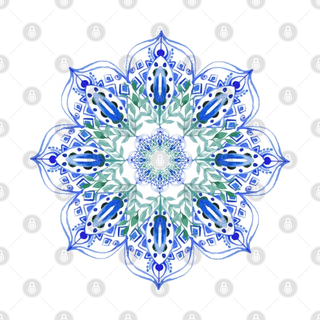 Mandala - Blue watercolor by aleibanez