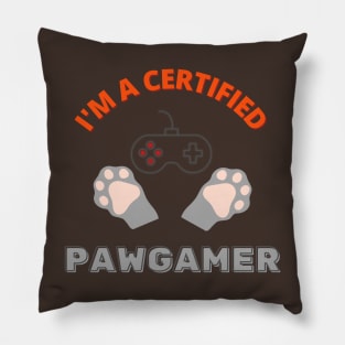 I'm A Certified PawGamer for Dog and Cat Lover Gamer Pillow