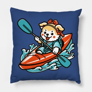 kayaking dog Pillow
