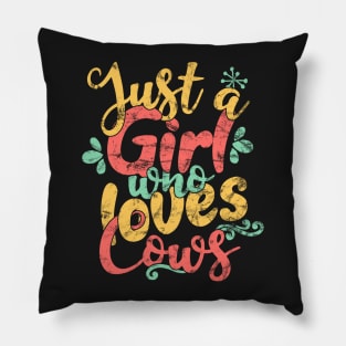 Just a Girl Who Loves Cows Farmers print Pillow