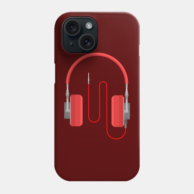 Red headphones Phone Case by Mihahanya