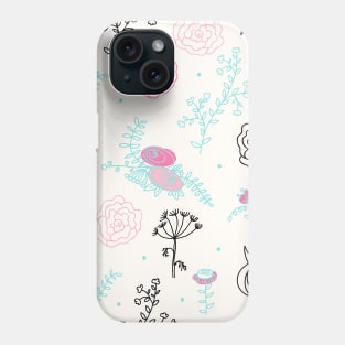 Elegance Seamless pattern with flowers Phone Case