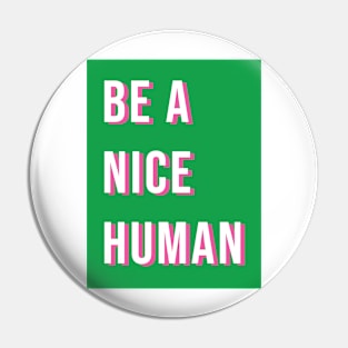 Be a nice human Pin