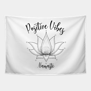 Positive Mind, Namaste and Lotus Flower Tapestry