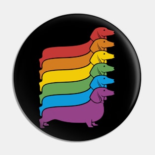 Rainbow Dachshund Pin