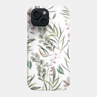 Flowers and Leaves Pattern Phone Case