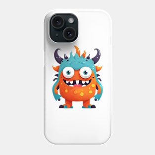 Orange and Blue Cute Monster Phone Case