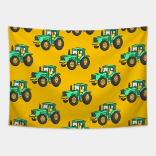Cool Tractors for Farmer and Farmers in Yellow Tapestry