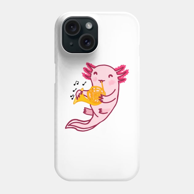 French Horn Axolotl Phone Case by Artstuffs121