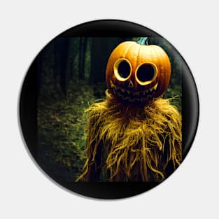 Stuffed Jackolantern Forest Digital Illustration Pin